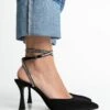 Stradivarius SLINGBACKS WITH RHINESTONES - High Heel Pumps - Black