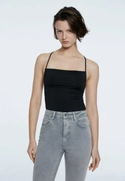 Stradivarius MIT RAFFUNG - Top - Black