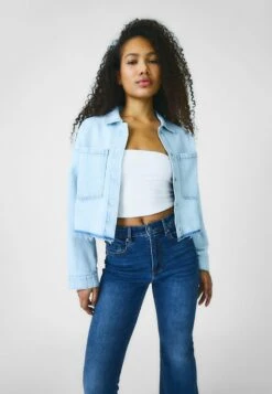 Stradivarius Jeansjacke - Light Blue Denim