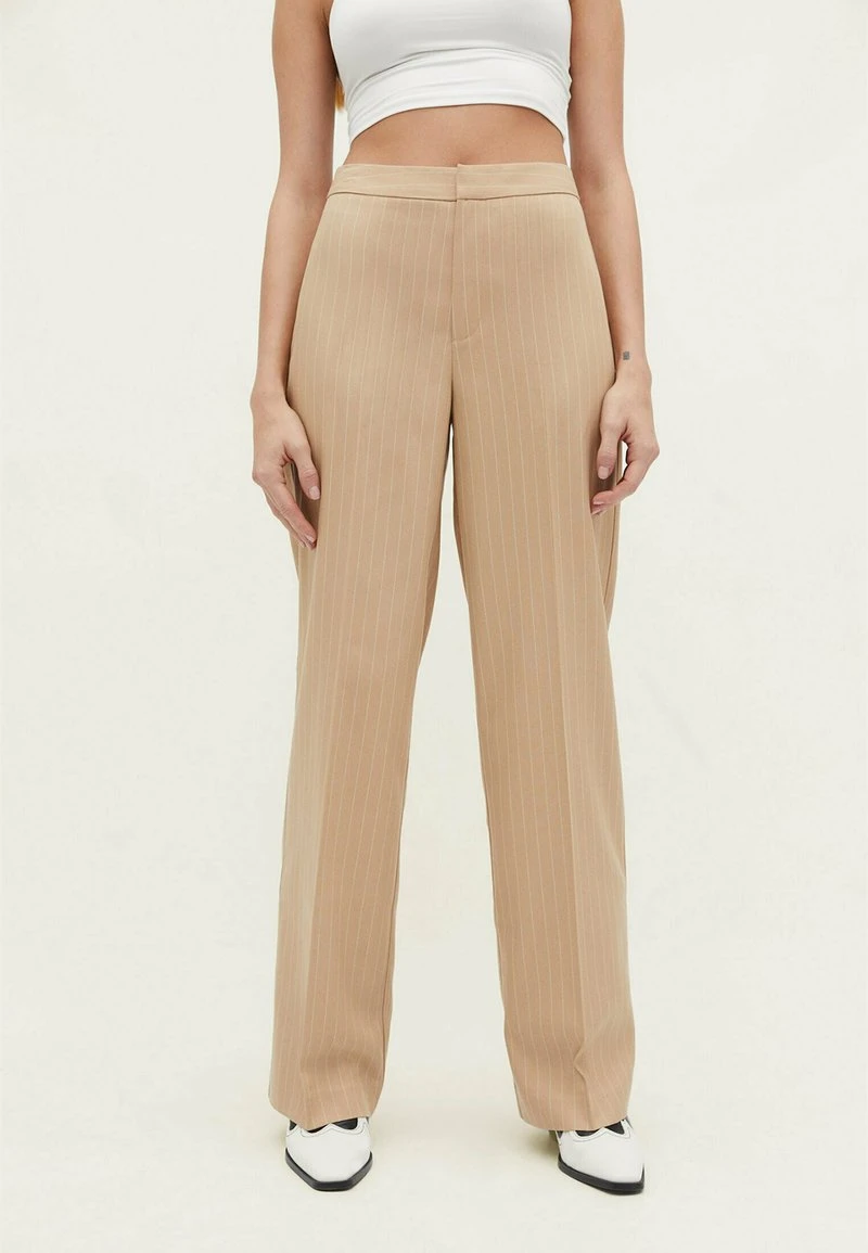 Stradivarius STRIPED SMART - Stoffhose - Beige 1 Stradivarius STRIPED SMART - Stoffhose - Beige