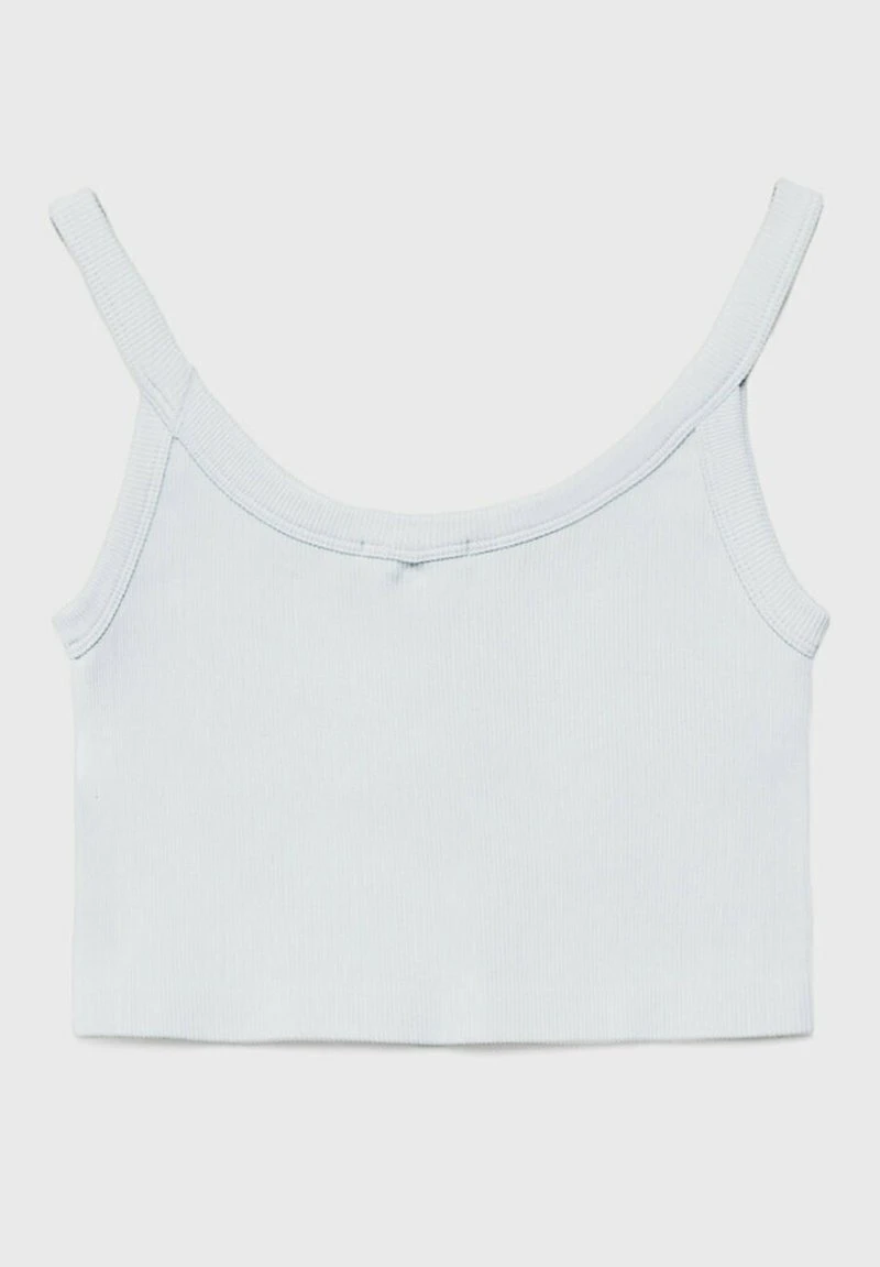 Stradivarius CROP WITH WIDE STRAPS - Top - White 6 Stradivarius CROP WITH WIDE STRAPS - Top - White – Bild 6