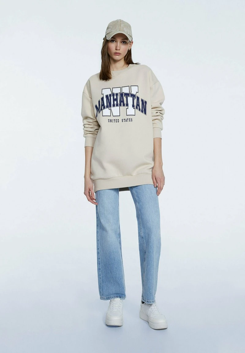 Stradivarius MIT MOTIV - Sweatshirt - Stone 1 Stradivarius MIT MOTIV - Sweatshirt - Stone
