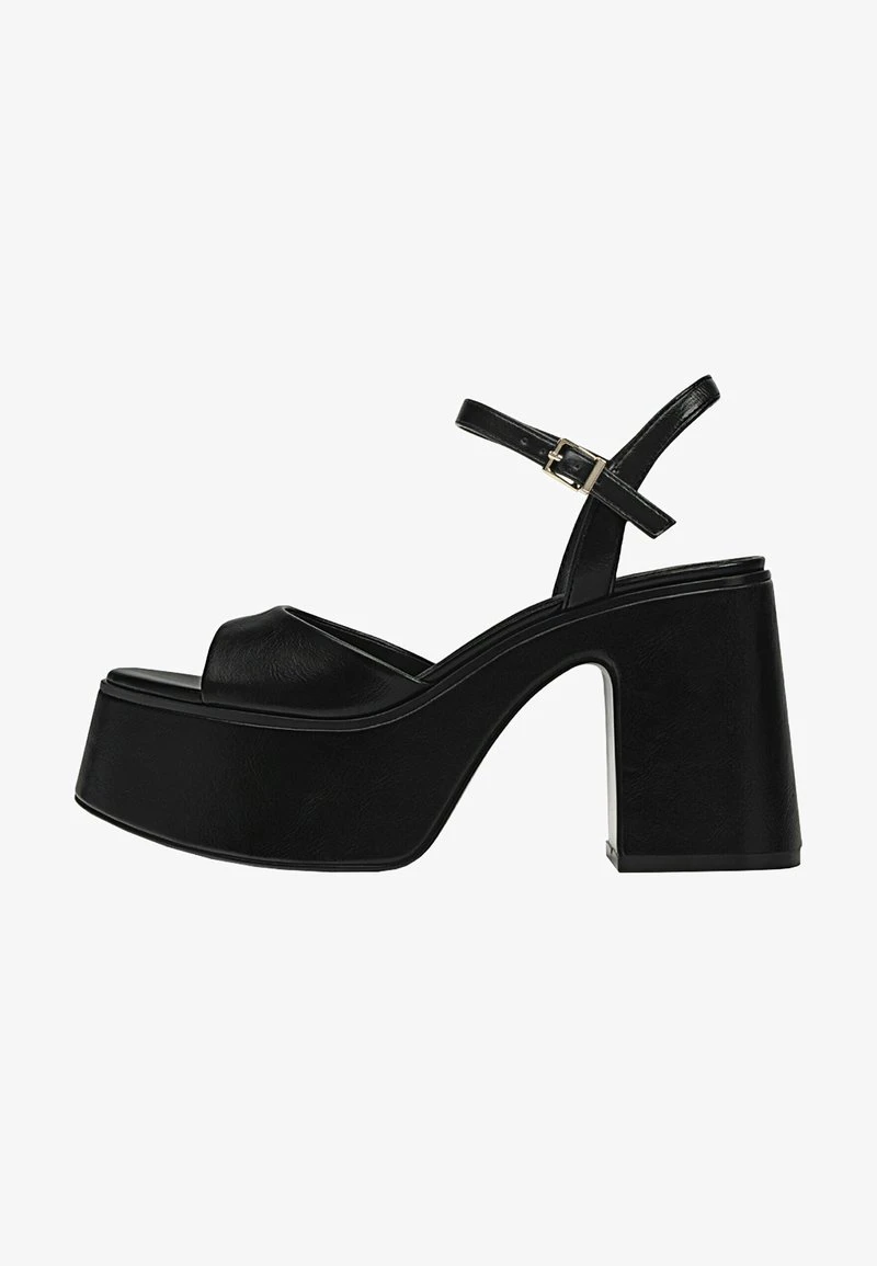 Stradivarius MIT PLATEAU-ABSATZ - Plateausandalette - Black 2 Stradivarius MIT PLATEAU-ABSATZ - Plateausandalette - Black – Bild 2
