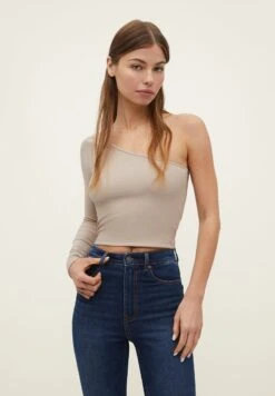 Stradivarius ASYMMETRISCHES - Langarmshirt - Stone