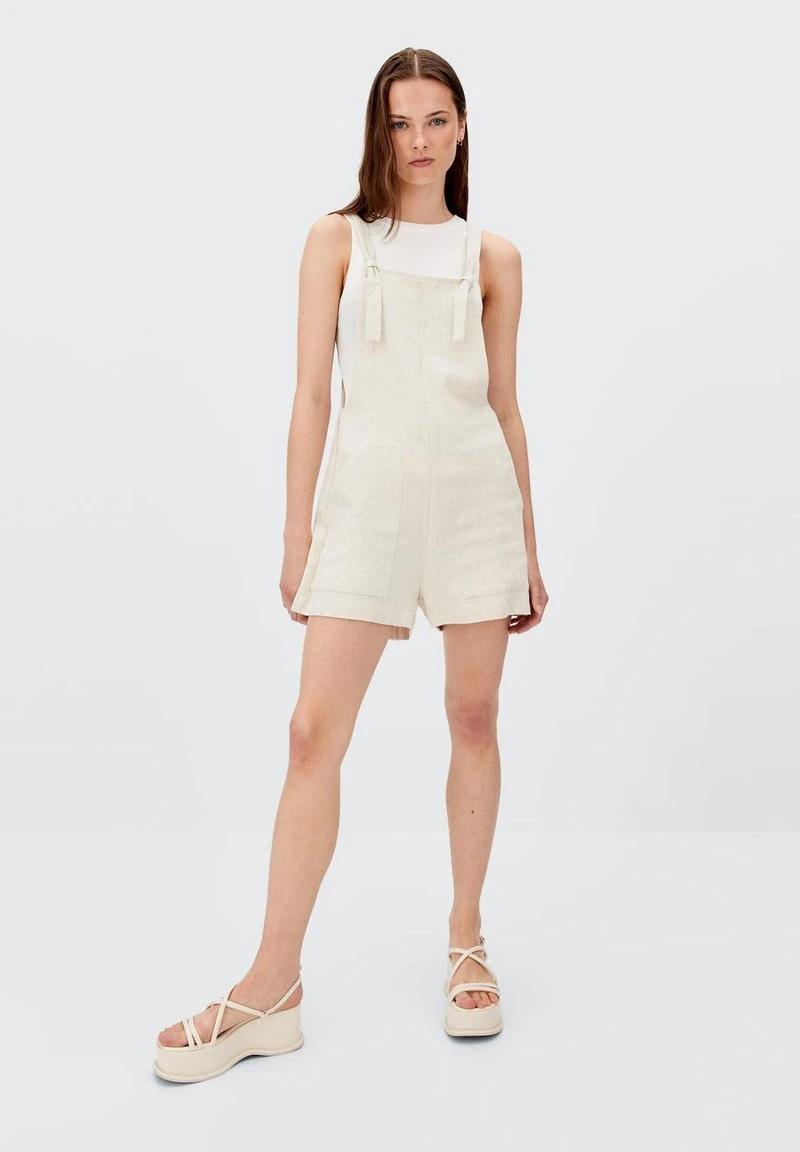 Stradivarius RUSTIKALE - Latzhose - Stone 2 Stradivarius RUSTIKALE - Latzhose - Stone – Bild 2