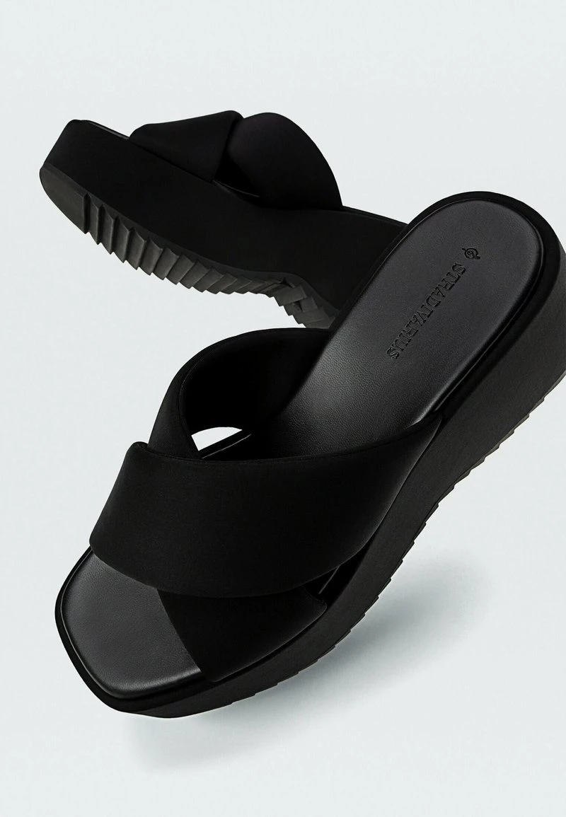 Stradivarius PLATFORM TRACK - Pantolette Hoch - Black 6 Stradivarius PLATFORM TRACK - Pantolette Hoch - Black – Bild 6