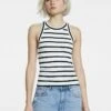 Stradivarius BASIC STRIPED RACERBACK - Top - White