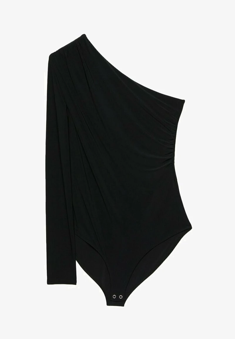 Stradivarius ASYMMETRISCHER DRAPIERTER - Langarmshirt - Metallic Black 5 Stradivarius ASYMMETRISCHER DRAPIERTER - Langarmshirt - Metallic Black – Bild 5