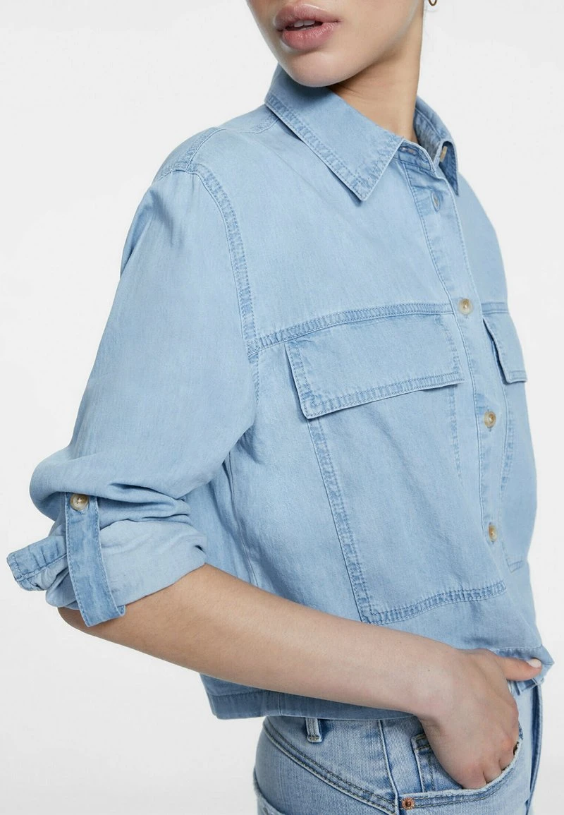 Stradivarius UTILITY - Hemdbluse - Light Blue 4 Stradivarius UTILITY - Hemdbluse - Light Blue – Bild 4