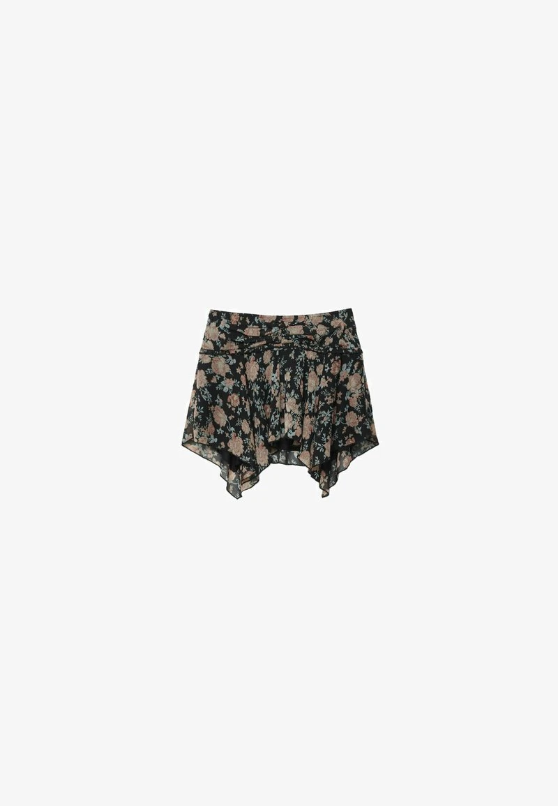 Stradivarius PRINTED WITH POINTED DETAIL - Minirock - Black 5 Stradivarius PRINTED WITH POINTED DETAIL - Minirock - Black – Bild 5