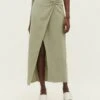 Stradivarius RUSTIC MIDI - Wickelrock - Light Green
