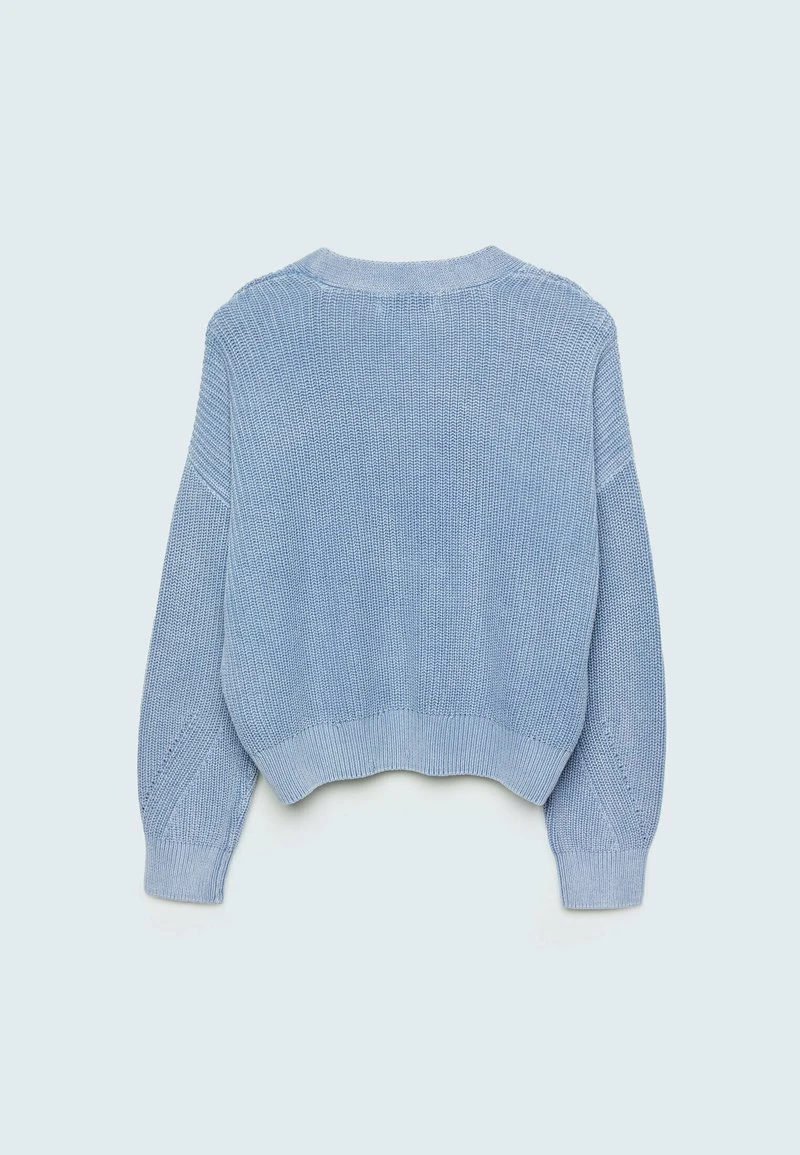 Stradivarius FADED-EFFECT - Strickjacke - Neon Blue 6 Stradivarius FADED-EFFECT - Strickjacke - Neon Blue – Bild 6