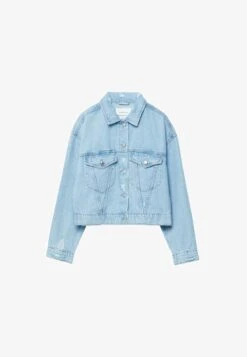 Stradivarius ROPPED - Jeansjacke - Blue Denim -Stradivarius Deutschland Verkaufs-Shop 0dbd8e1619914fbe8dc4f0927bba44e5