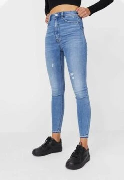 Stradivarius SUPER HIGH WAIST IM VINTAGELOOK - Jeans Skinny Fit - Dark-blue Denim 11 Stradivarius SUPER HIGH WAIST IM VINTAGELOOK - Jeans Skinny Fit - Dark-blue Denim -Stradivarius Deutschland Verkaufs-Shop 0e799c07fc0149c28286dbaa8115ac69