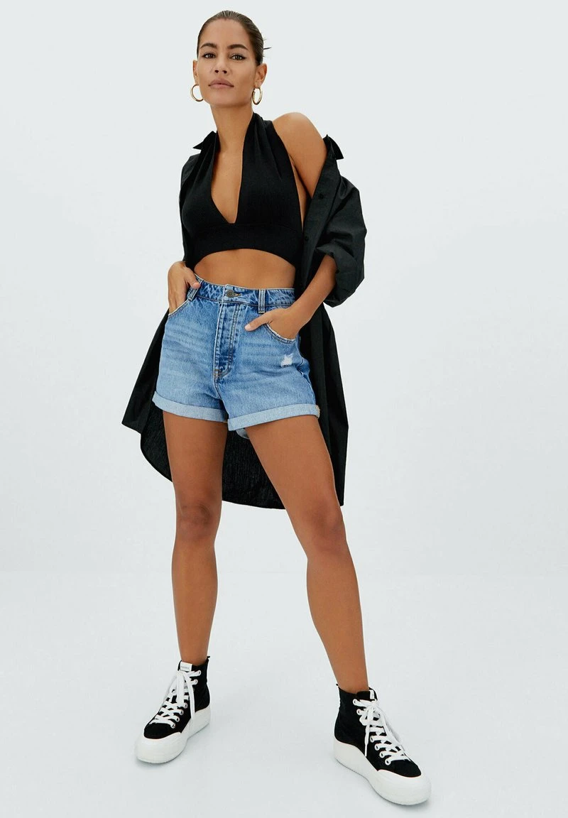 Stradivarius MOM - Jeans Shorts - Light Blue 2 Stradivarius MOM - Jeans Shorts - Light Blue – Bild 2