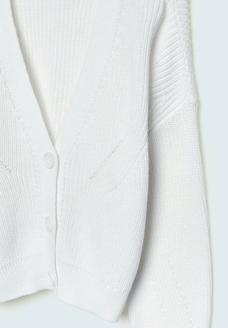 Stradivarius FADED-EFFECT - Strickjacke - Off White 6 Stradivarius FADED-EFFECT - Strickjacke - Off White – Bild 6