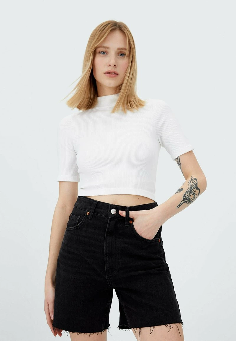 Stradivarius LONGLINE - Jeans Shorts - Black Denim 1 Stradivarius LONGLINE - Jeans Shorts - Black Denim