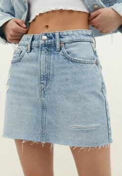 Stradivarius A-Linien-Rock - Blue Denim