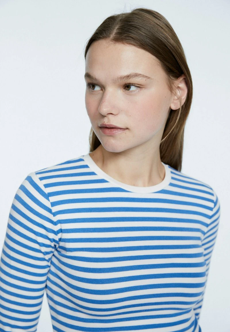 Stradivarius MIT STREIFEN - Langarmshirt - Light Blue 4 Stradivarius MIT STREIFEN - Langarmshirt - Light Blue – Bild 4