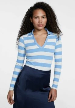 Stradivarius STRIPED SEAMLESS - Poloshirt - Royal Blue