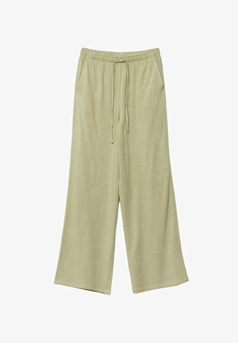 Stradivarius LONG FLOWING RUSTIC - Stoffhose - Dark Green 5 Stradivarius LONG FLOWING RUSTIC - Stoffhose - Dark Green – Bild 5