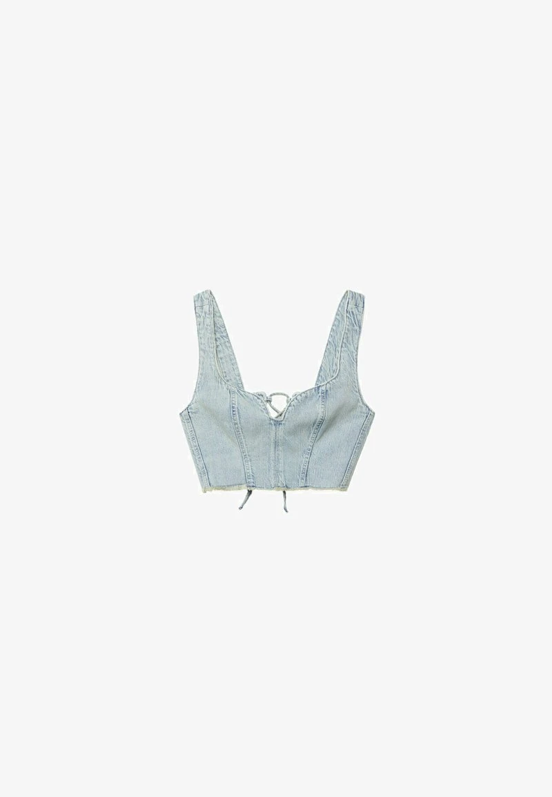 Stradivarius CORSET - Bluse - Dirty Denim 5 Stradivarius CORSET - Bluse - Dirty Denim – Bild 5
