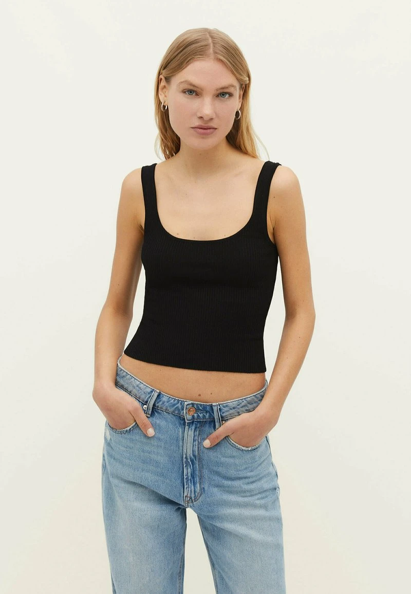 Stradivarius STRAPPY - Top - Black 1 Stradivarius STRAPPY - Top - Black