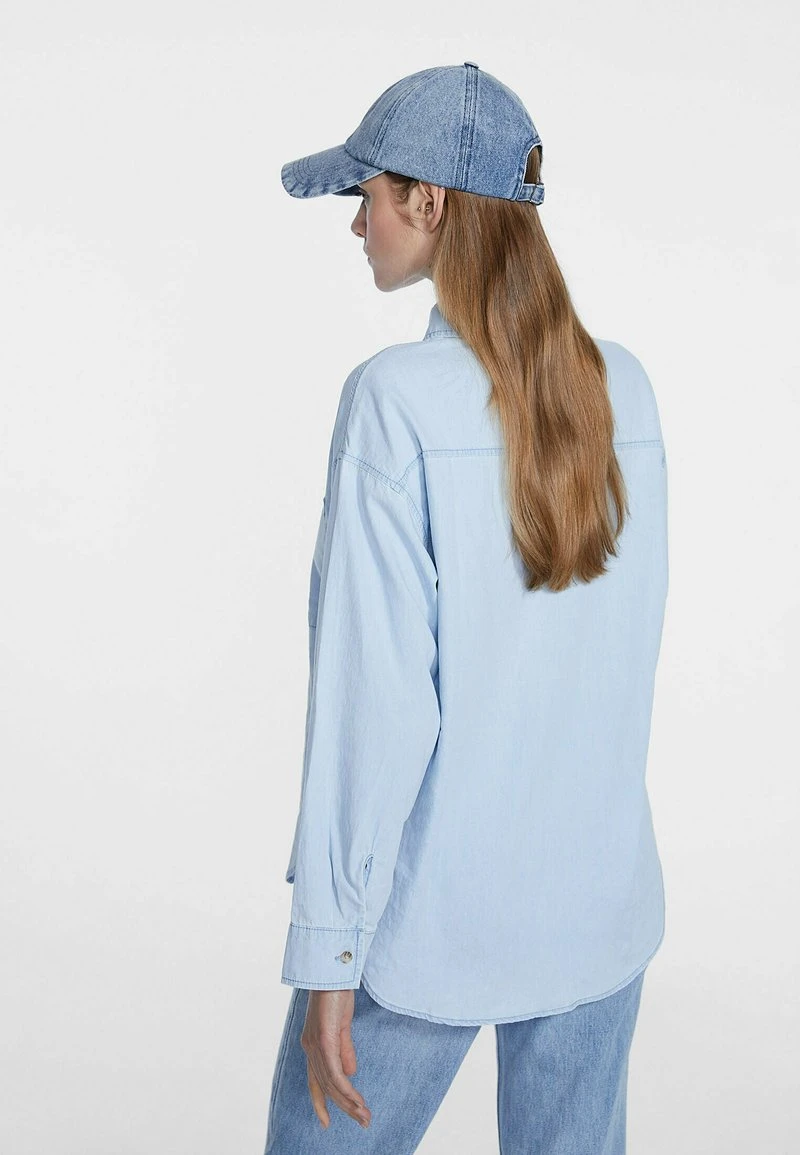 Stradivarius BASIC - Hemdbluse - Light Blue Denim 3 Stradivarius BASIC - Hemdbluse - Light Blue Denim – Bild 3