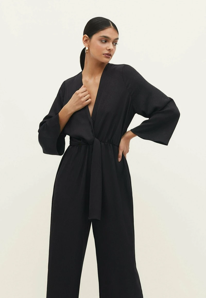 Stradivarius TEXTURED - Jumpsuit - Black 4 Stradivarius TEXTURED - Jumpsuit - Black – Bild 4