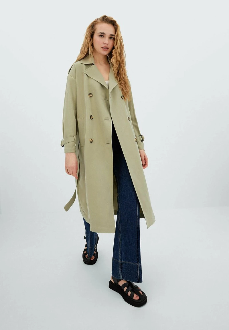 Stradivarius Trenchcoat - Mottled Green 2 Stradivarius Trenchcoat - Mottled Green – Bild 2