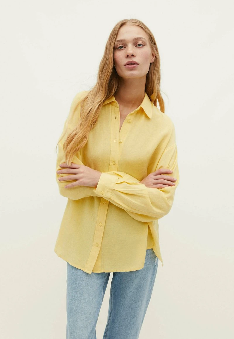 Stradivarius DAILY - Hemdbluse - Yellow 1 Stradivarius DAILY - Hemdbluse - Yellow