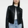 Stradivarius Kunstlederjacke - Black