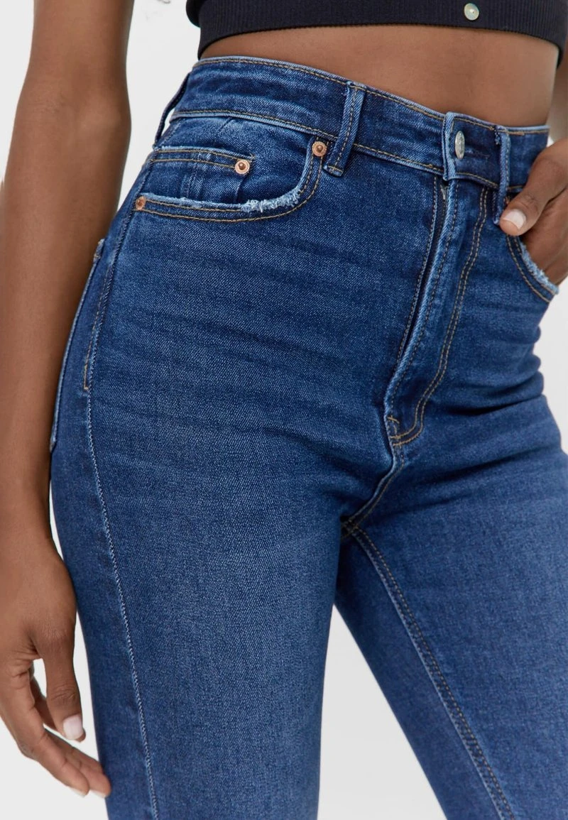 Stradivarius SUPER HIGH WAIST IM VINTAGELOOK - Jeans Skinny Fit - Dark-blue Denim 4 Stradivarius SUPER HIGH WAIST IM VINTAGELOOK - Jeans Skinny Fit - Dark-blue Denim – Bild 4