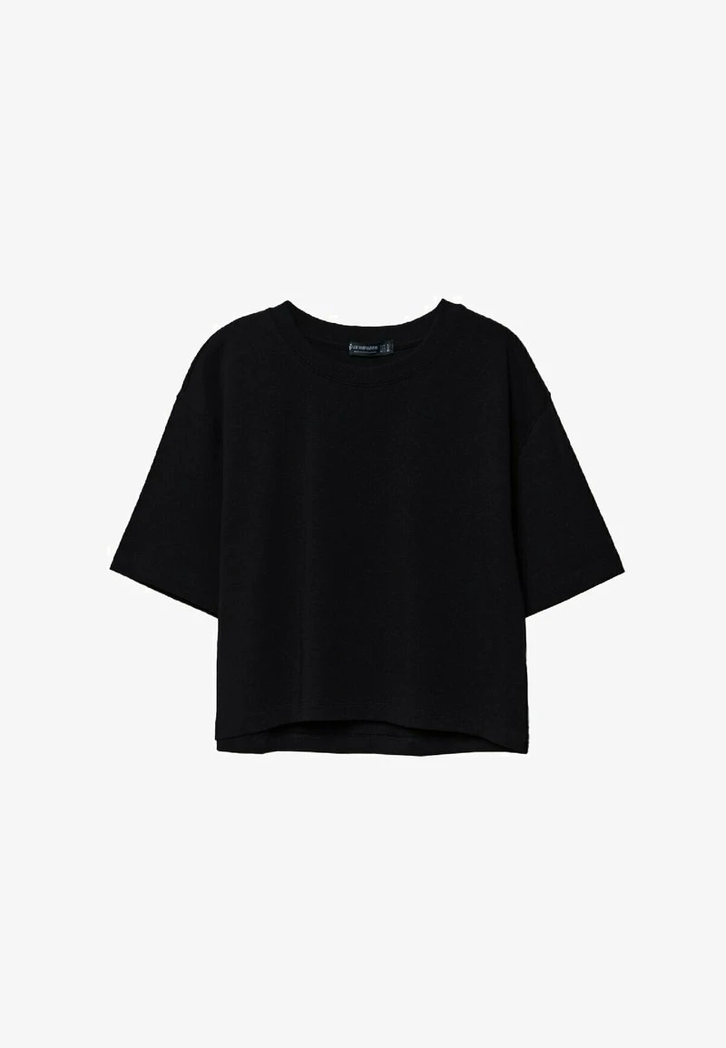 Stradivarius CROPPED - T-Shirt Basic - Black 5 Stradivarius CROPPED - T-Shirt Basic - Black – Bild 5