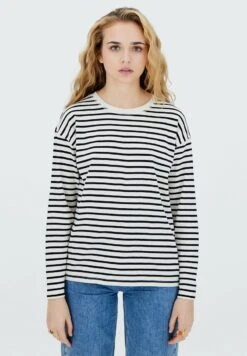 Stradivarius GESTREIFTES - Langarmshirt - White