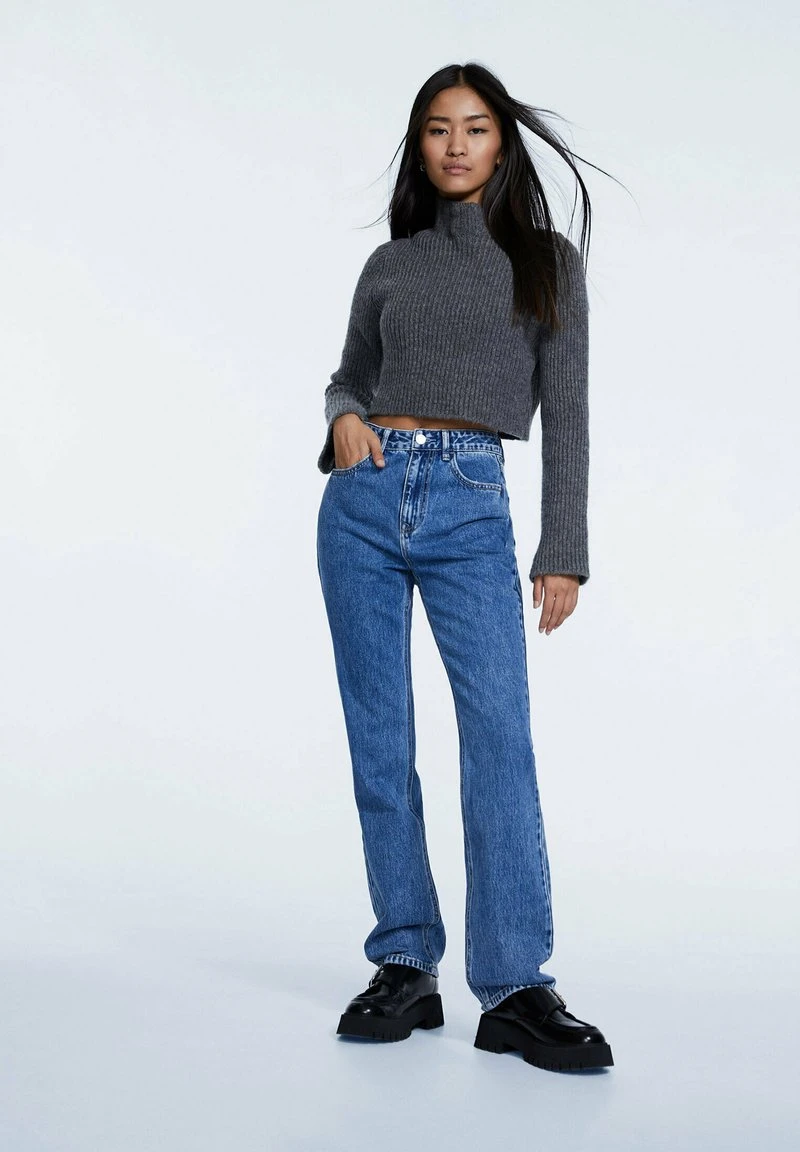 Stradivarius Jeans Straight Leg - Darkblue Denim 2 Stradivarius Jeans Straight Leg - Darkblue Denim – Bild 2