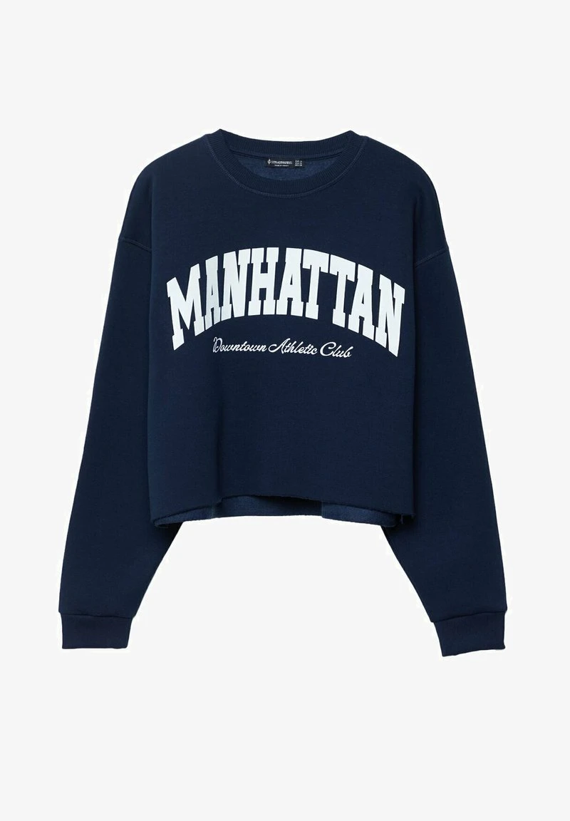 Stradivarius CROPPED MIT PRINT 06601661 - Sweatshirt - Dark Blue 5 Stradivarius CROPPED MIT PRINT 06601661 - Sweatshirt - Dark Blue – Bild 5