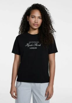 Stradivarius EMBROIDERED - T-Shirt Print - Black