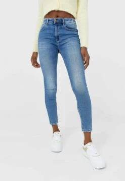 Stradivarius Jeans Skinny Fit - Mottled Light Blue