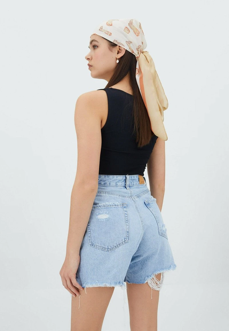 Stradivarius LONGLINE - Jeans Shorts - Light Blue 3 Stradivarius LONGLINE - Jeans Shorts - Light Blue – Bild 3