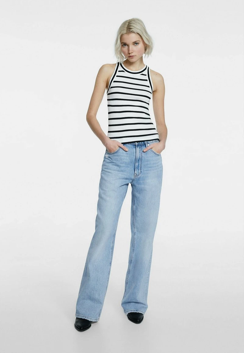 Stradivarius BASIC STRIPED RACERBACK - Top - White 2 Stradivarius BASIC STRIPED RACERBACK - Top - White – Bild 2