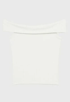 Stradivarius OFF-THE-SHOULDER - T-Shirt Basic - White -Stradivarius Deutschland Verkaufs-Shop 2bdd438e014349ca803b951ee2a6d5bb