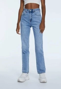 Stradivarius Jeans Straight Leg - Blue Denim