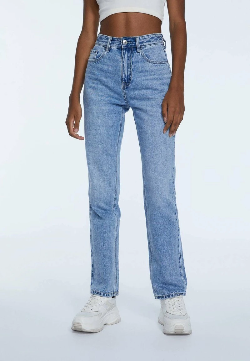 Stradivarius Jeans Straight Leg - Blue Denim 1 Stradivarius Jeans Straight Leg - Blue Denim