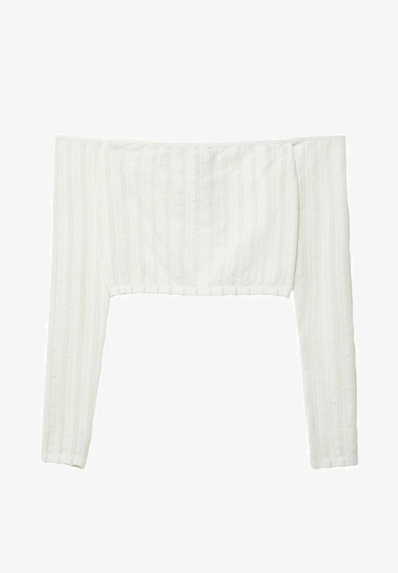 Stradivarius WITH PERFORATIONS - Langarmshirt - Off White 5 Stradivarius WITH PERFORATIONS - Langarmshirt - Off White – Bild 5