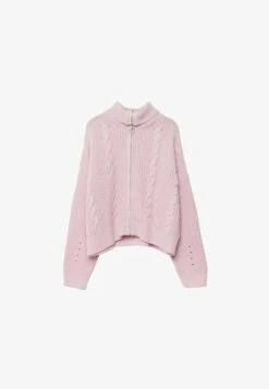 Stradivarius MIT ZOPFMUSTER UND REISSVERSCHLUSS - Strickjacke - Light Pink -Stradivarius Deutschland Verkaufs-Shop 2f79fb26fe6b41d3b8dd5f526631639f