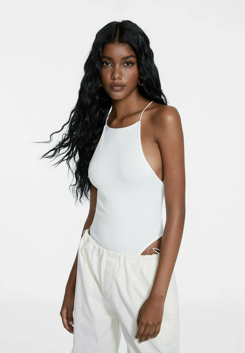 Stradivarius MIT MODISCHEM RÜCKEN - Top - Mottled Beige 1 Stradivarius MIT MODISCHEM RÜCKEN - Top - Mottled Beige