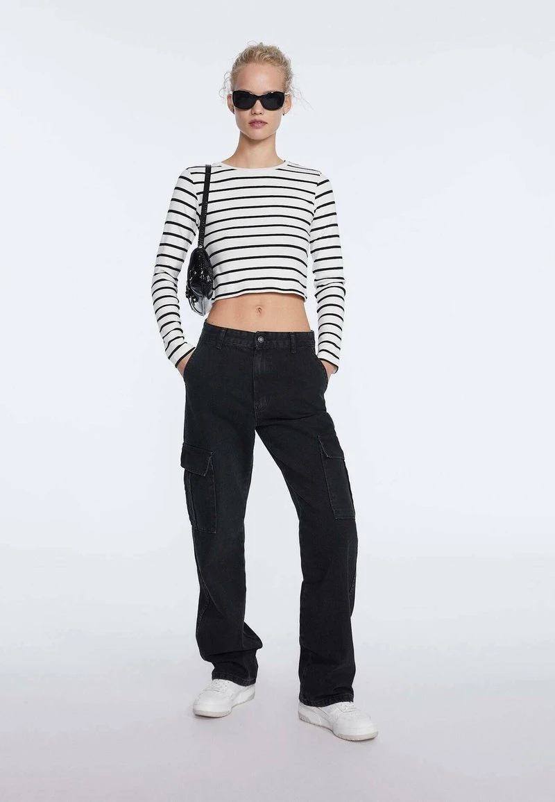 Stradivarius MIT STREIFEN - Langarmshirt - White 2 Stradivarius MIT STREIFEN - Langarmshirt - White – Bild 2