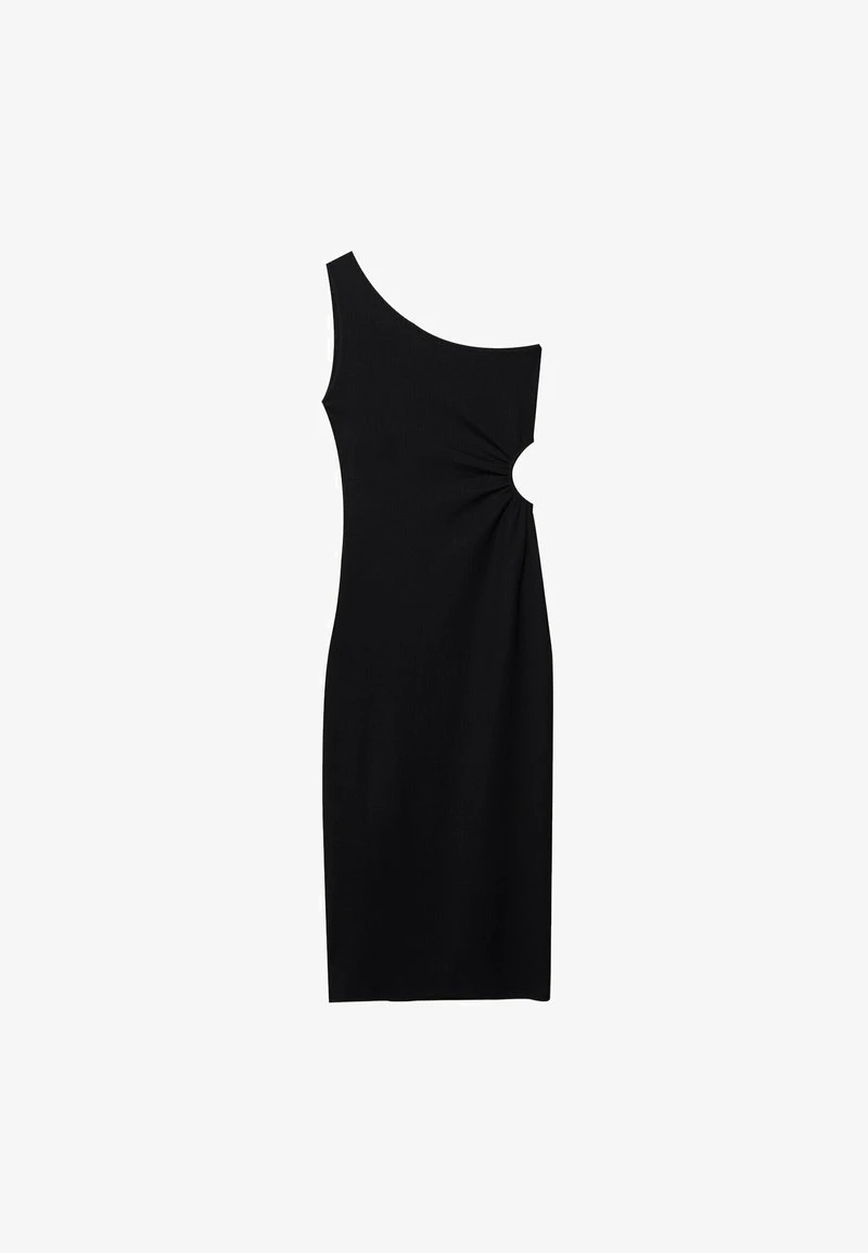 Stradivarius CUT-OUT MIDI WITH ASYMMETRIC NECKLINE - Etuikleid - Black 5 Stradivarius CUT-OUT MIDI WITH ASYMMETRIC NECKLINE - Etuikleid - Black – Bild 5
