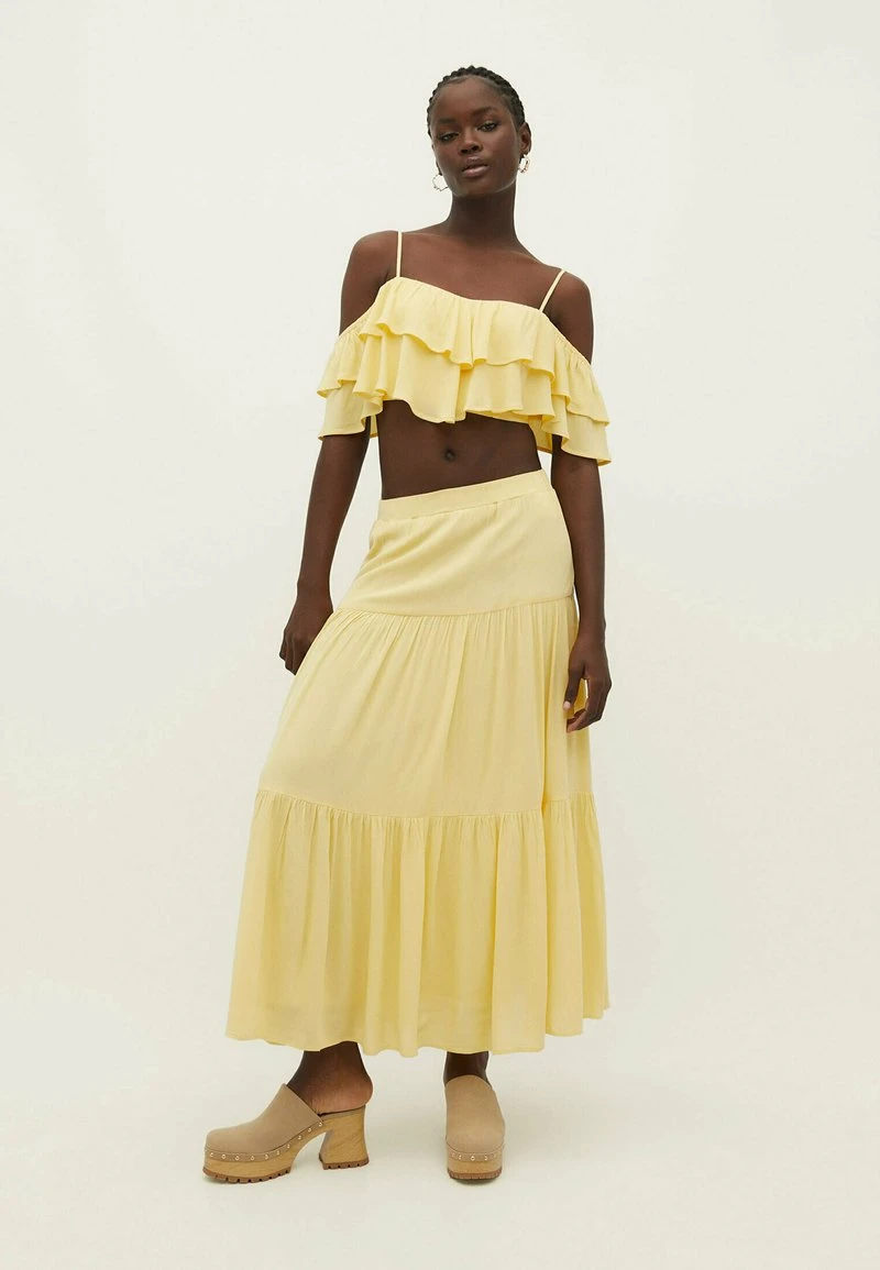 Stradivarius PEASANT - Maxirock - Yellow 2 Stradivarius PEASANT - Maxirock - Yellow – Bild 2